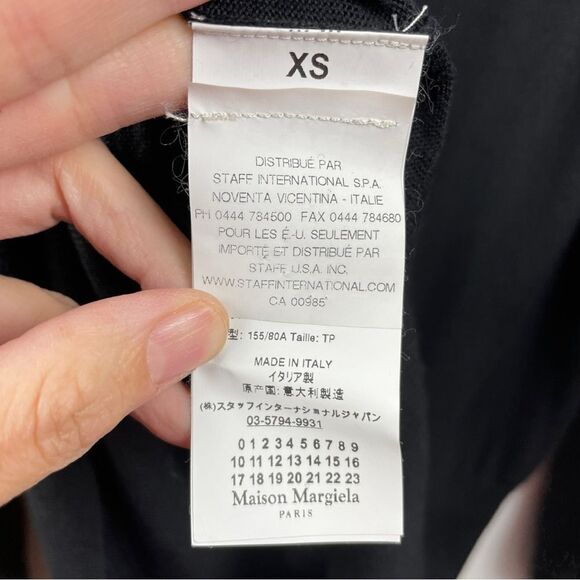 𝅺mm6 Maison Margiela Black Tunic Cape Sleeve Wool Blend Sweater Size XS - Picture 8 of 12